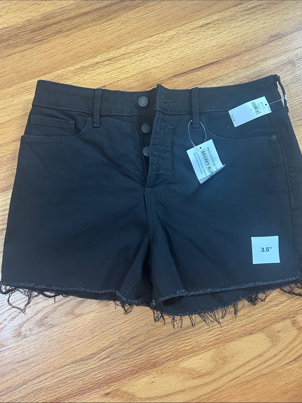 Old Navy Black Frayed Hem Denim Shorts